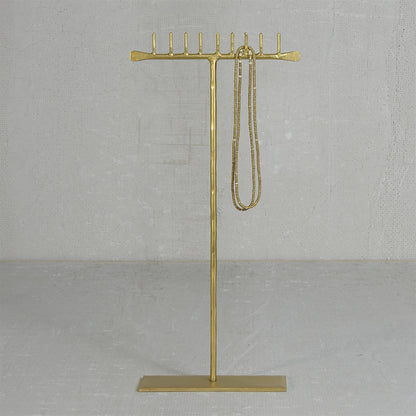 Maddox Forged Iron Jewelry T Stand With Pegs - 14 - Brass