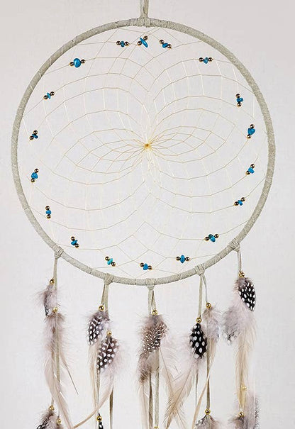 9" Brown Dream Catcher with Semi-precious Stones