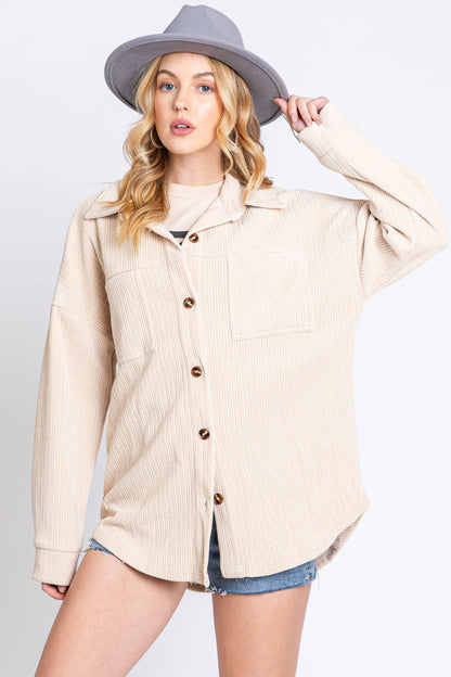 Soft Shirt Tail Shacket 7208T