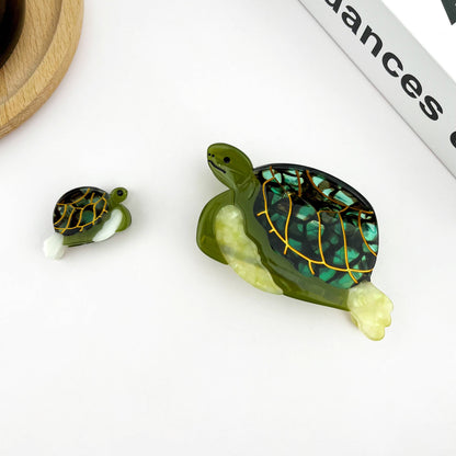 Green Turtle Hair Clip