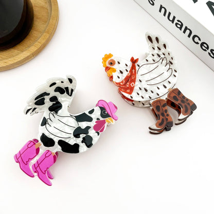 Chicken With Boots Hairclip