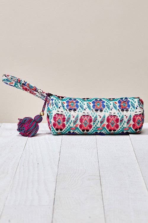 Multi Colored Floral Makeup Bag