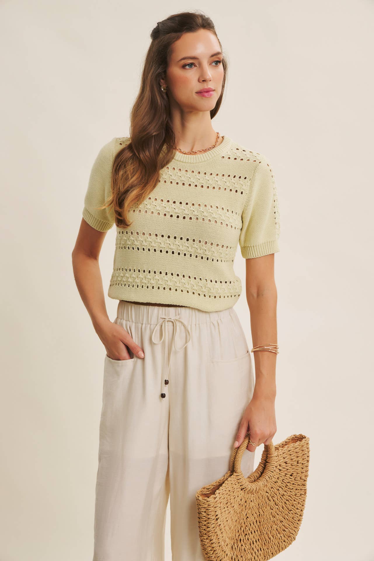 Vintage Breeze Pointelle Sweater