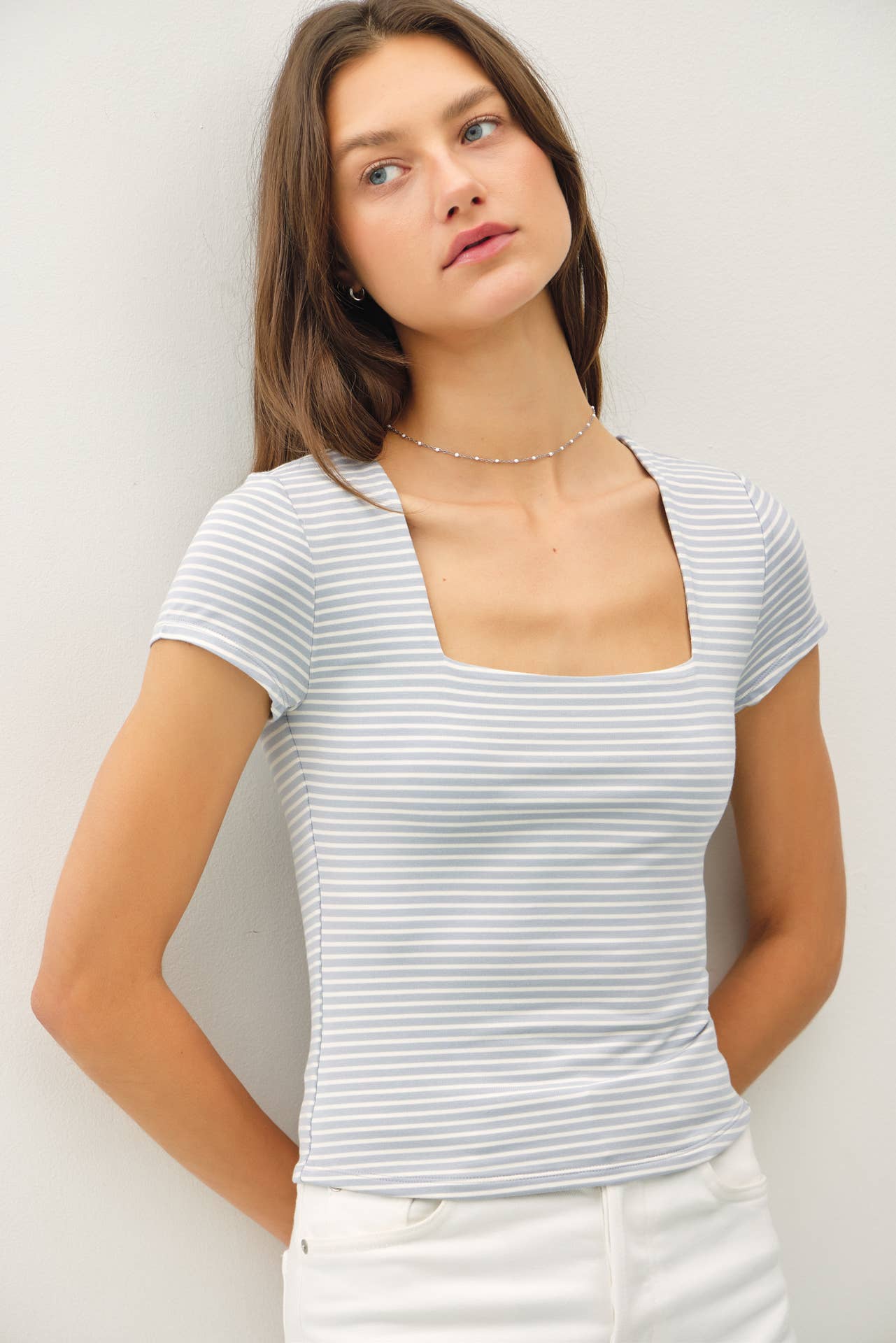 Ultra Soft Striped Square Neck