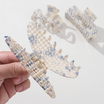Blue Sand Checkerboard Large - Assorted Claw Clips
