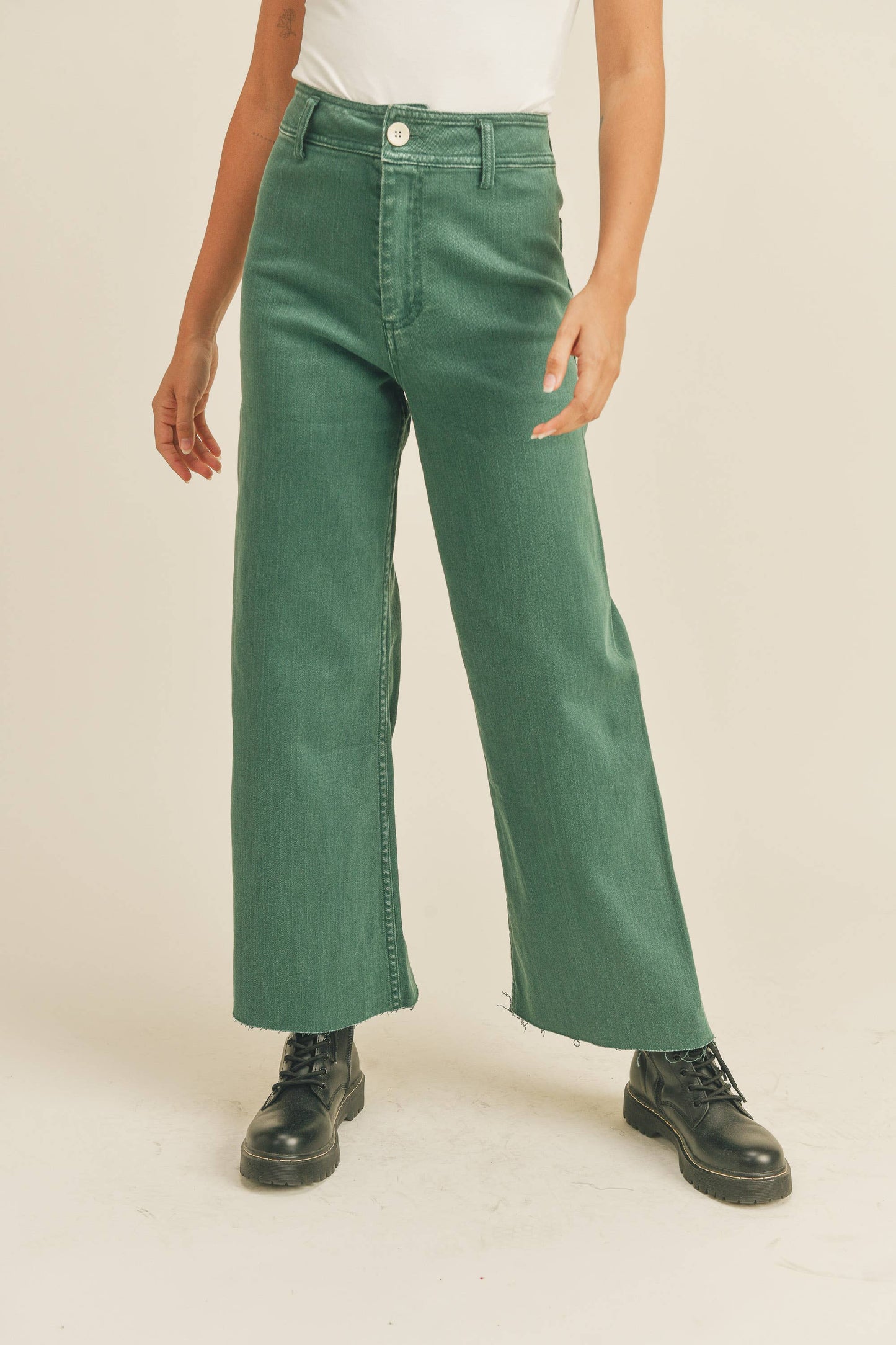 Stone Wide Leg Denim Pants