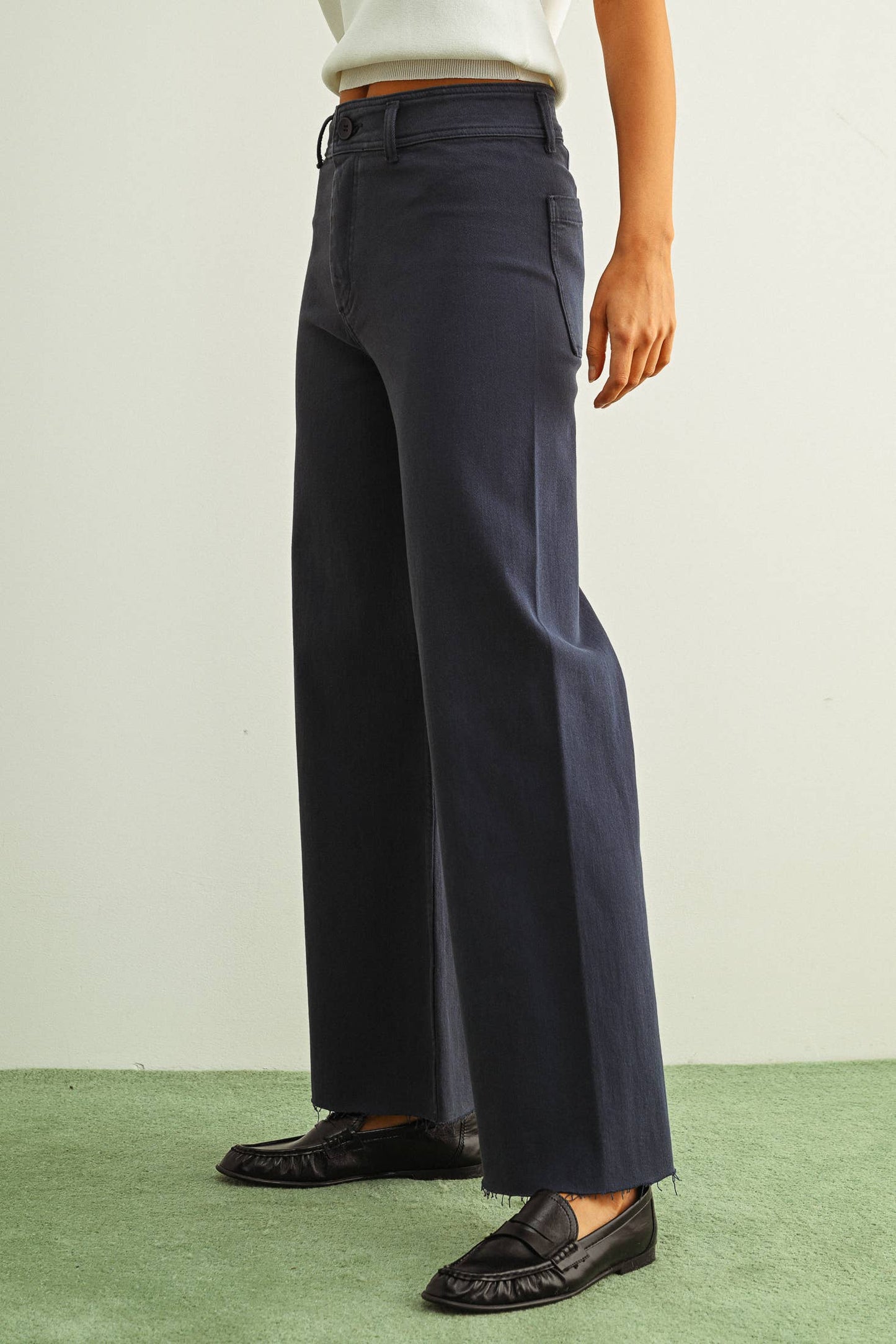 Stone Wide Leg Denim Pants