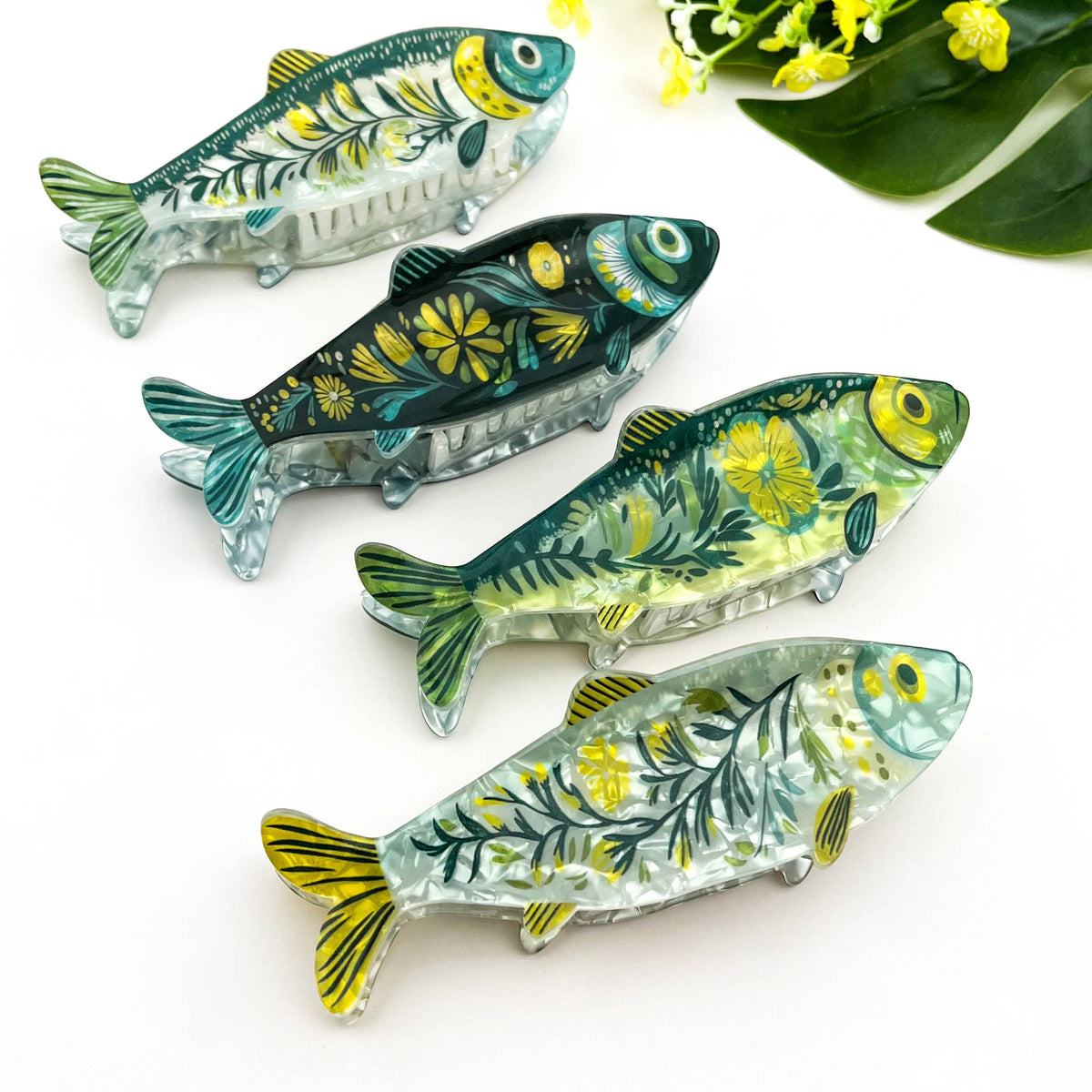 Green Sardine Hair Clip
