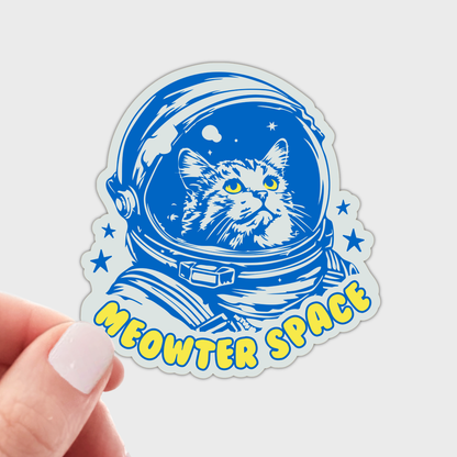 Meowter Space Sticker - cat, pet shop, astronaut, cute