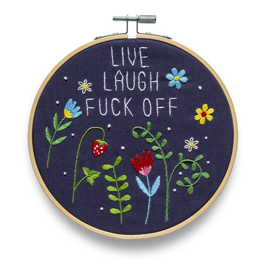 Live Laugh Fuck Off Embroidery Kit | Funatic