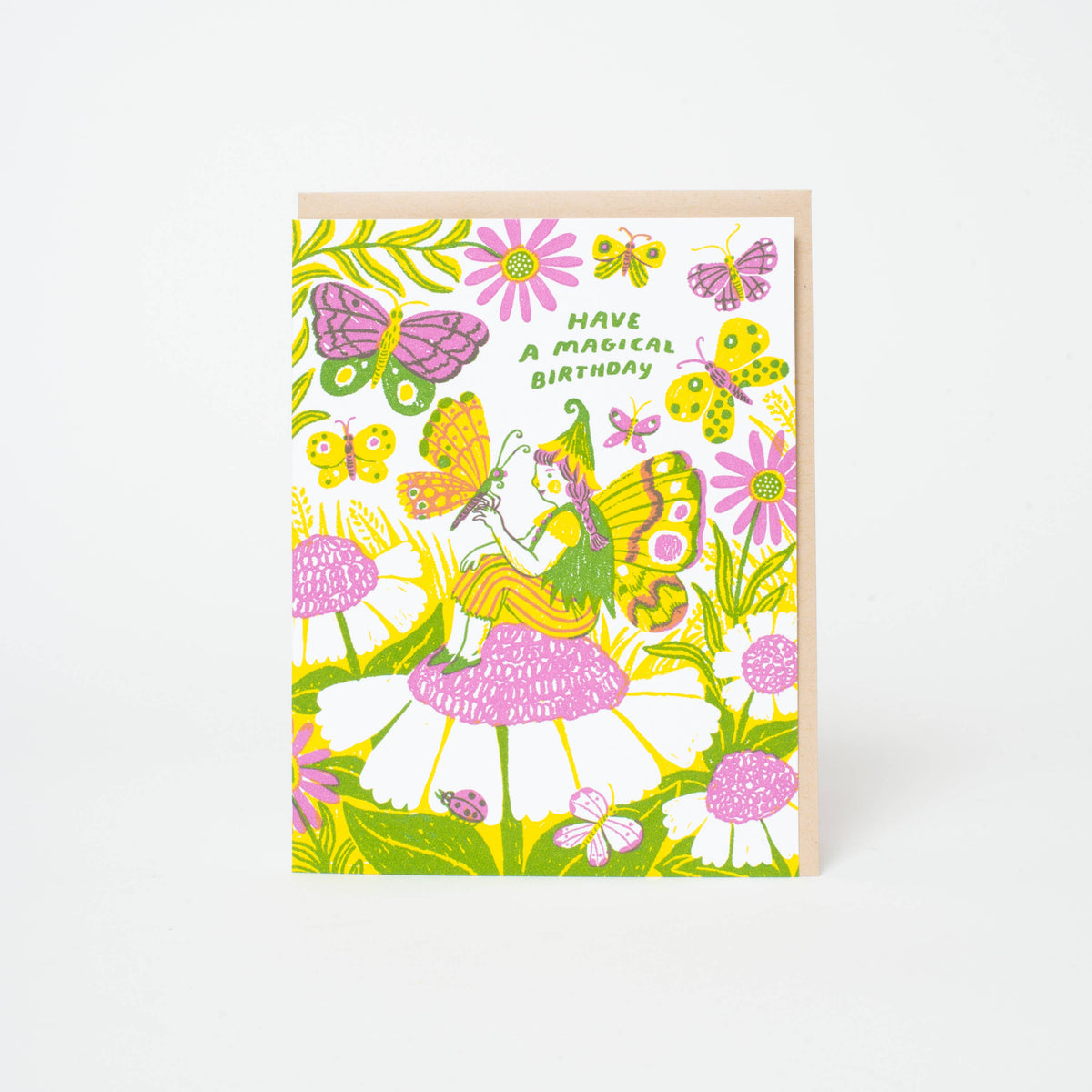Magical Birthday Fairy Letterpress Greeting Card by Phoebe Wahl