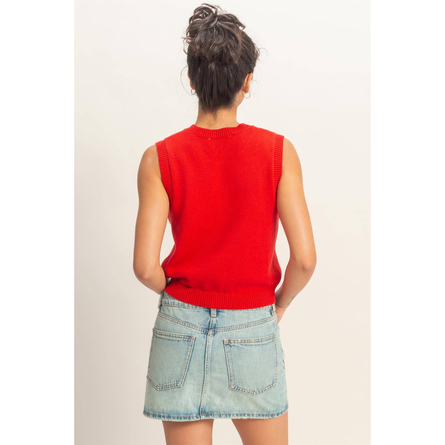 Button Up Sleeveless Cardigan