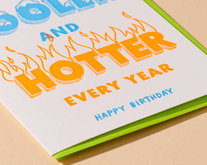 Letterpress Cooler & Hotter Vibrant Card