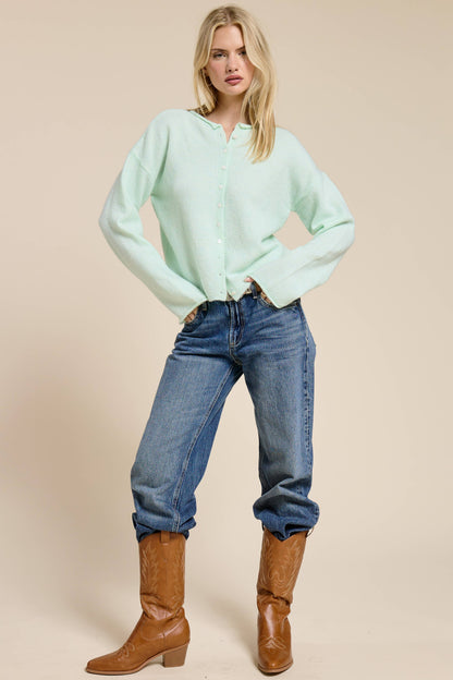 Essential Button Down Cardigan Top