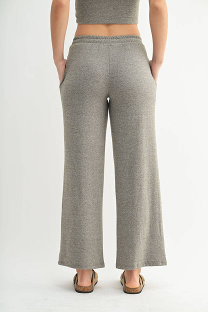 Brushed Wide Leg Lounge Pants