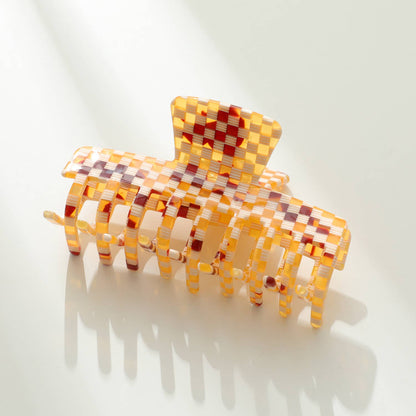 Golden Checkerboard Large - Assorted Claw Clips