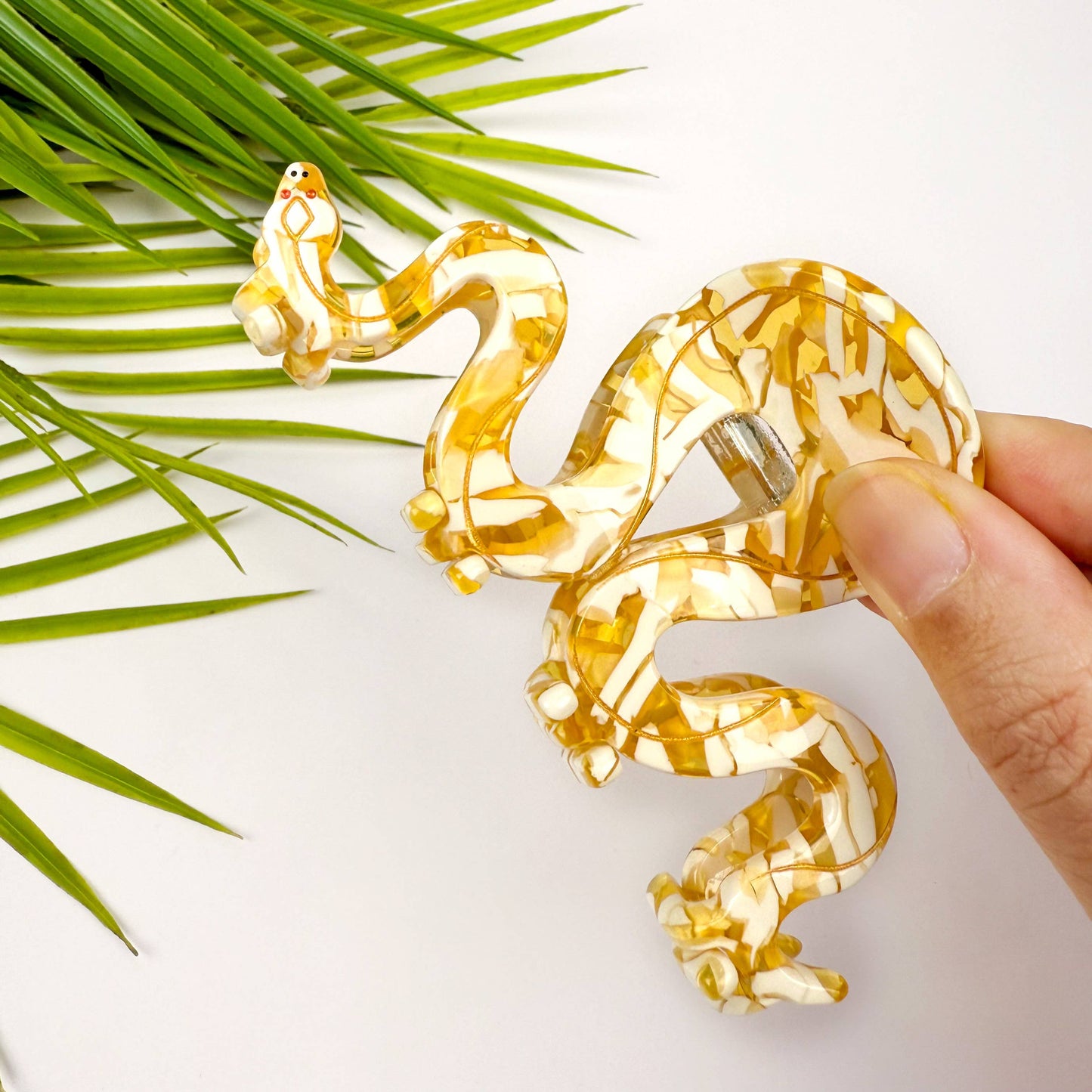 Yellow Python Hair Clip