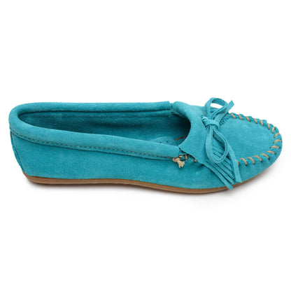 Women's Suede Kilty Moccasin Loafer Shoe