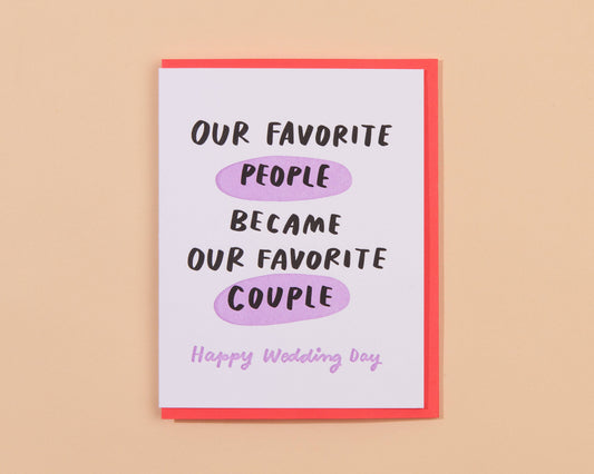 Letterpress Favorite Couple Card