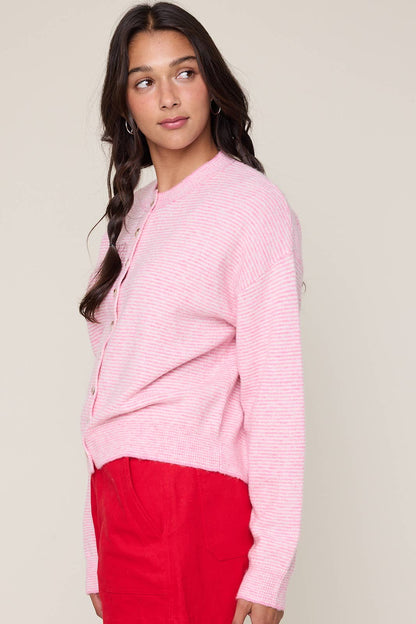 Sally Striped Button Up Sweater