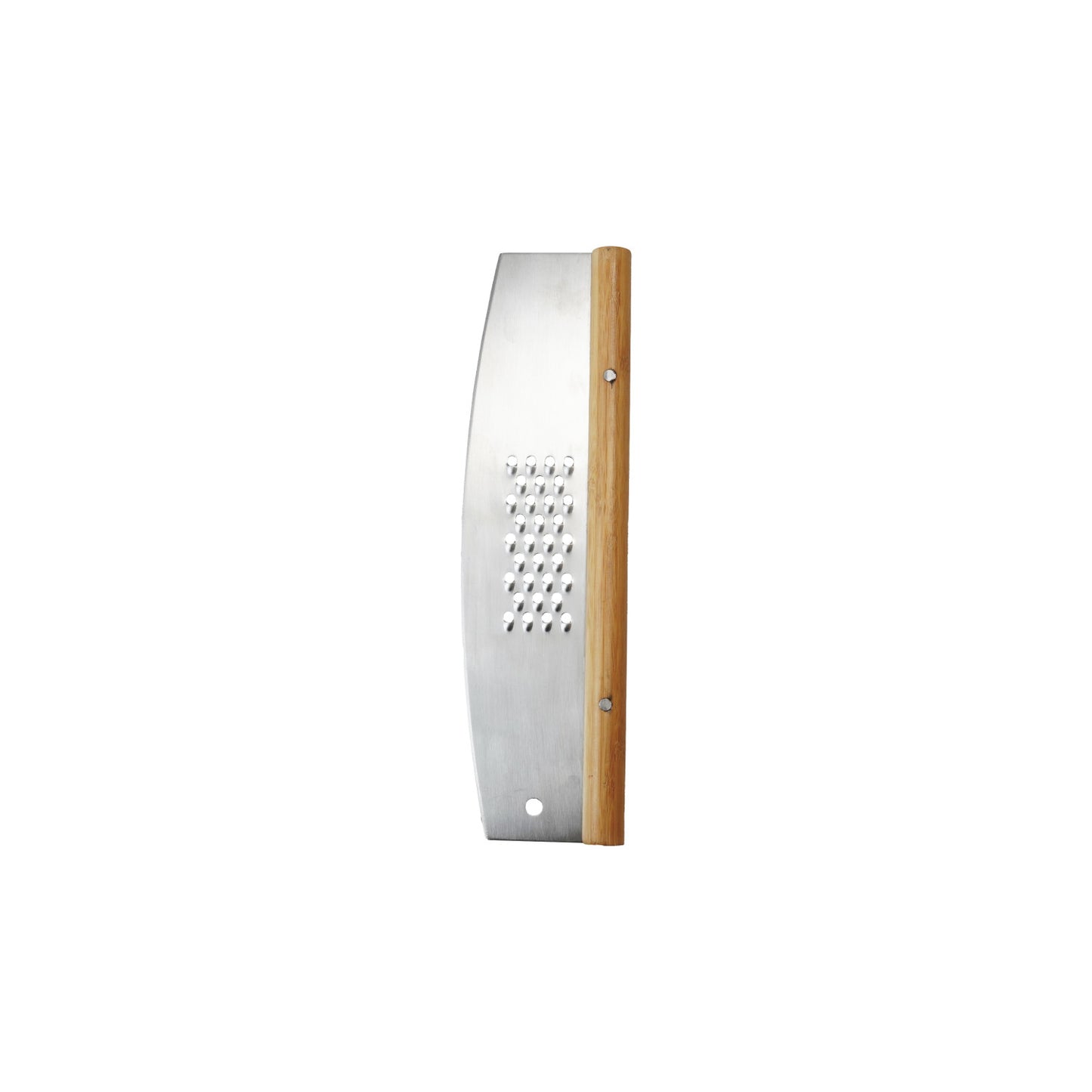 Stainless Steel & Rubberwood Pizza Cutter w/ Grater, Natural