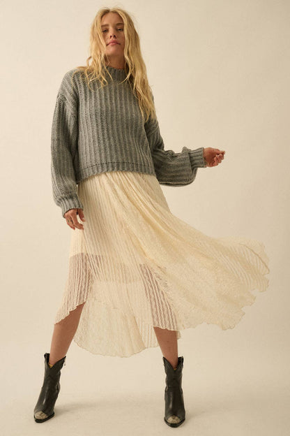 Essential Wide Sleeve Rib Knit Sweater
