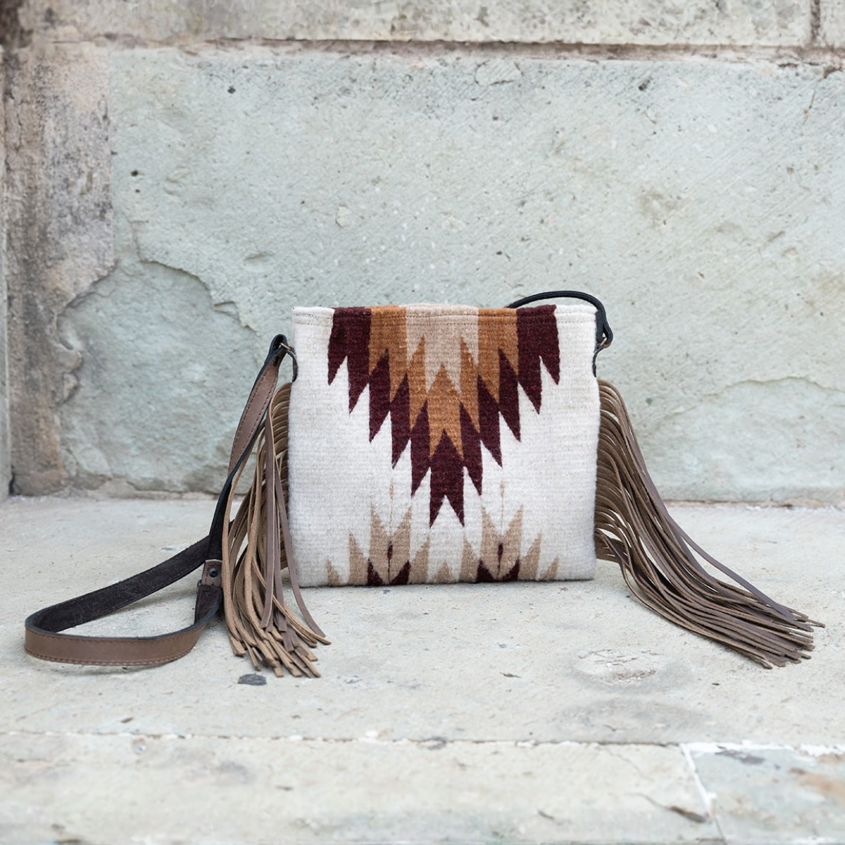 Copal Wool Fringe Crossbody–Handwoven Oaxaca