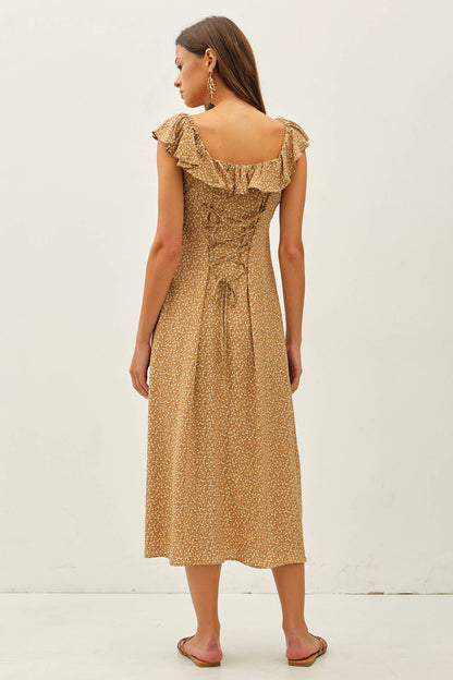 Ditsy Print Midi Dress