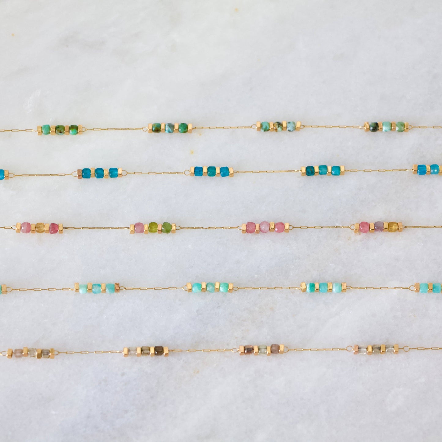 Sq. Gemstone Necklace