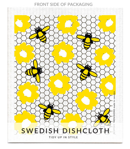 Bees on Honeycomb Swedish Dishcloth