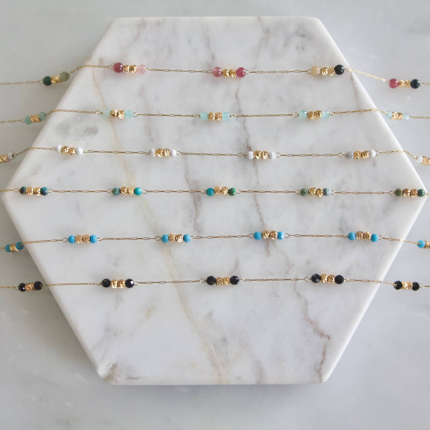 Gemstone Round Beaded Necklace