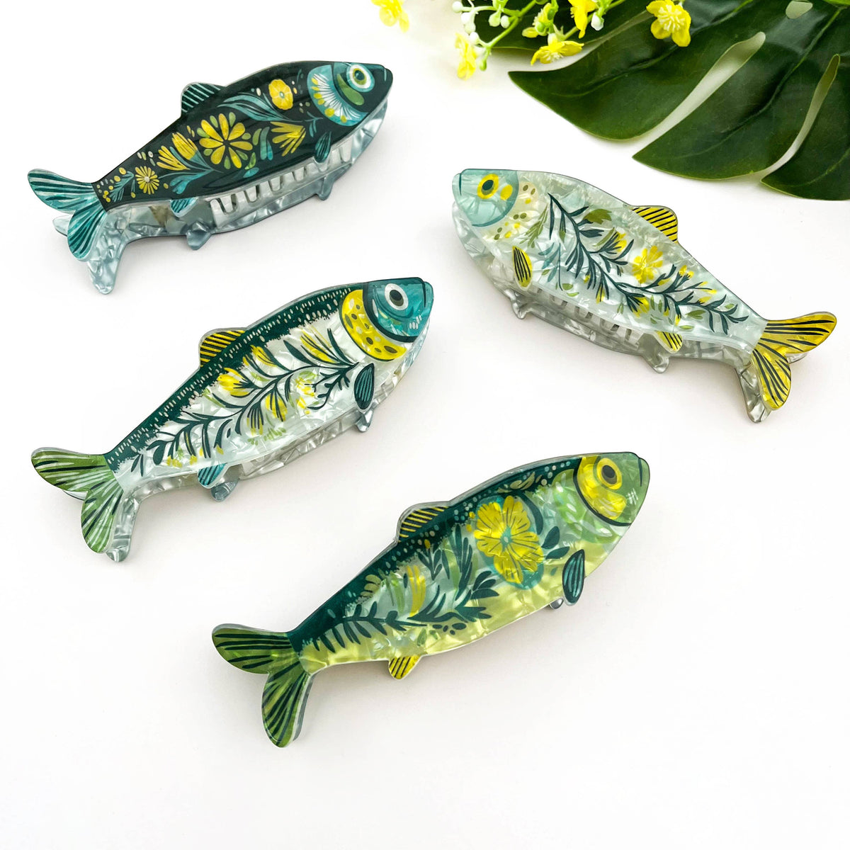 Green Sardine Hair Clip