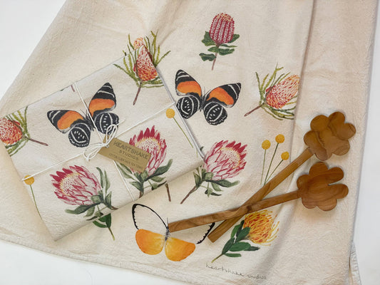 Protea Butterfly Tea Towel