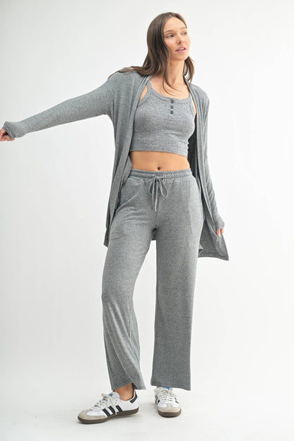 Brushed Hacci Open Cardi