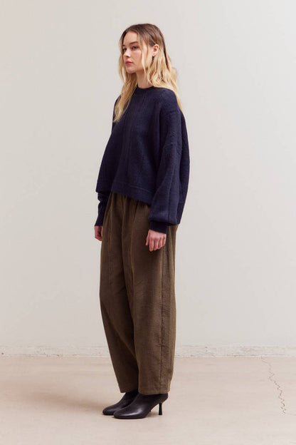 Textured Grid Knit Sweater