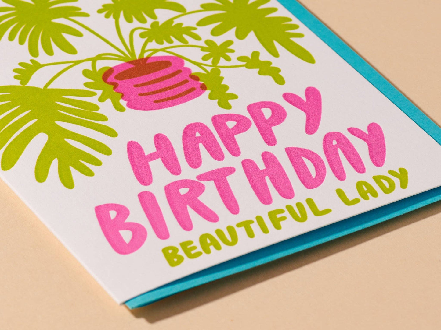 Letterpress Plant Birthday Card