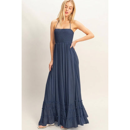 Smocked Halter Maxi Dress