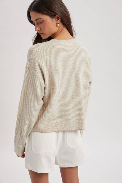 Sally Striped Button Up Sweater