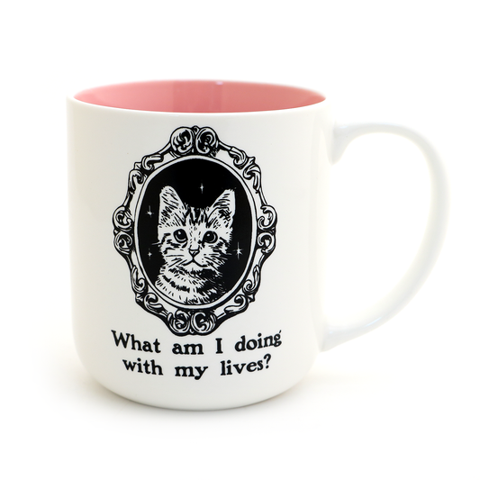 What am I Doing With my Lives Cat Mug
