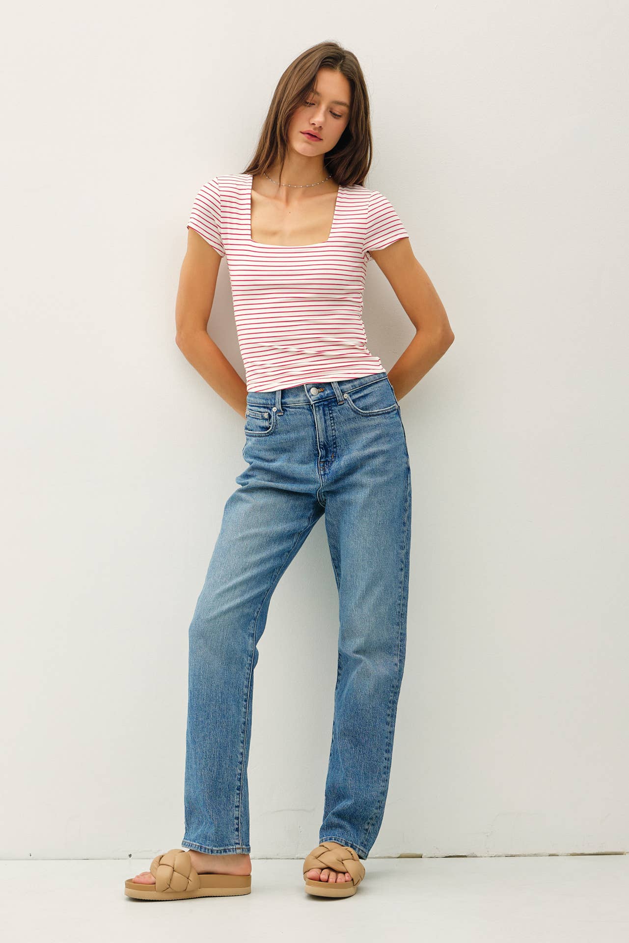 Ultra Soft Striped Square Neck