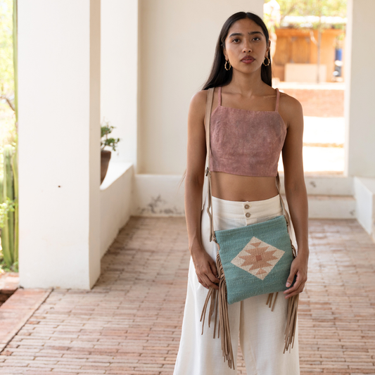 Flor de Cielo Fringe Crossbody