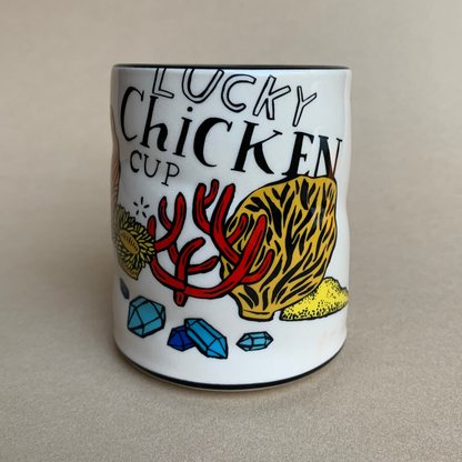 Lucky Chicken Snorkeling with Mermaid Mug - Large