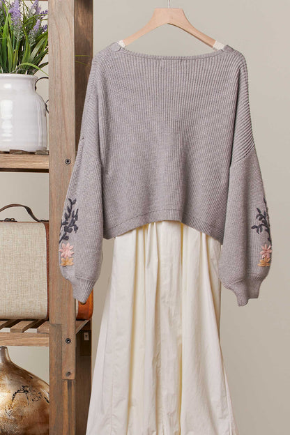 Floral embroidery Patchwork Cardigan