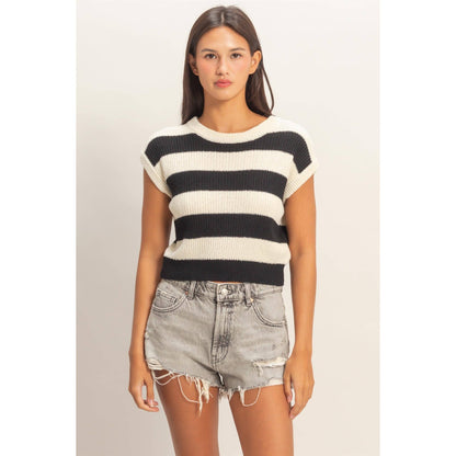 Striped Ribbed Knit Top