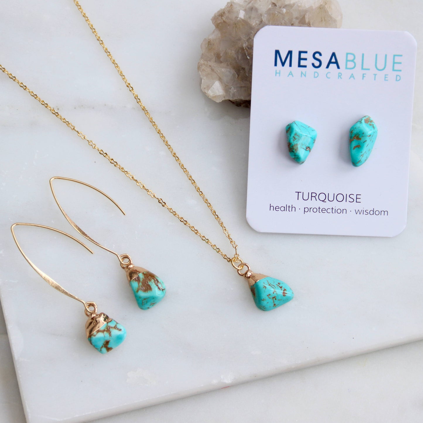 Turquoise Nugget Drop Earrings