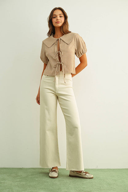 Stone Wide Leg Denim Pants