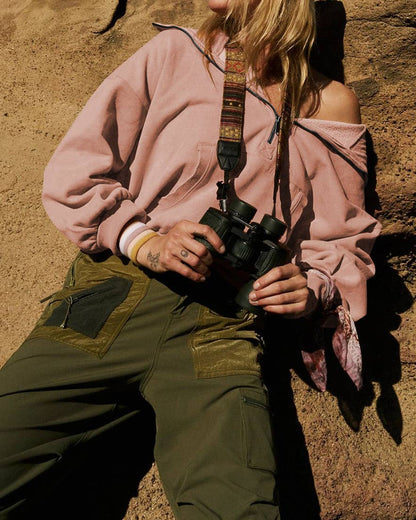 Quarter Zip Collar Pocket Hoodie