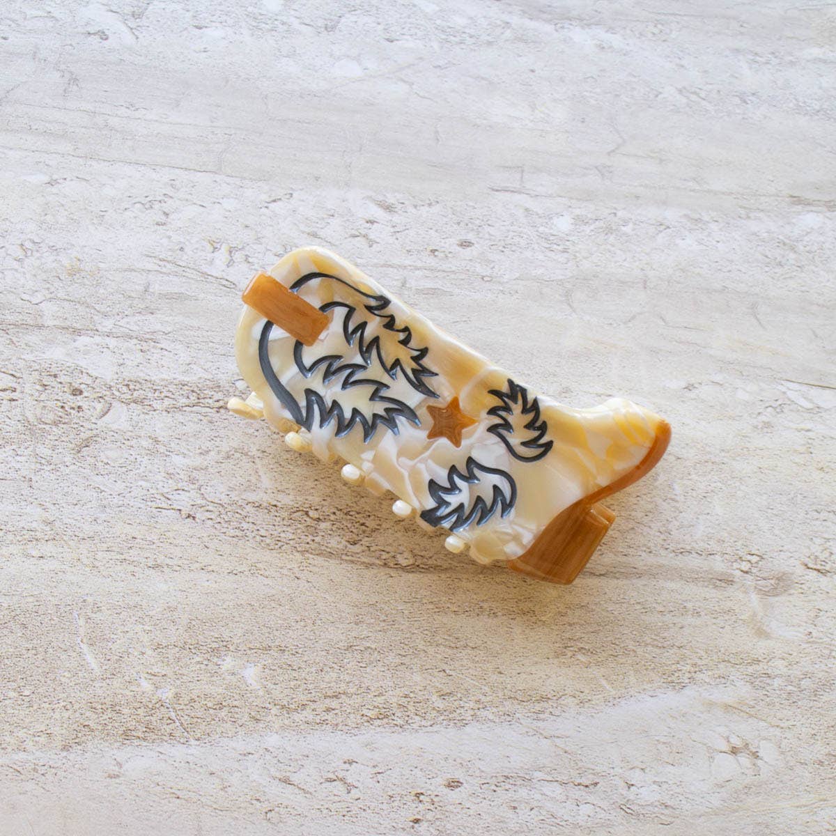 Eco Western Cowboy Boots Hair Claw Clip