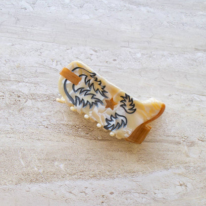 Eco Western Cowboy Boots Hair Claw Clip