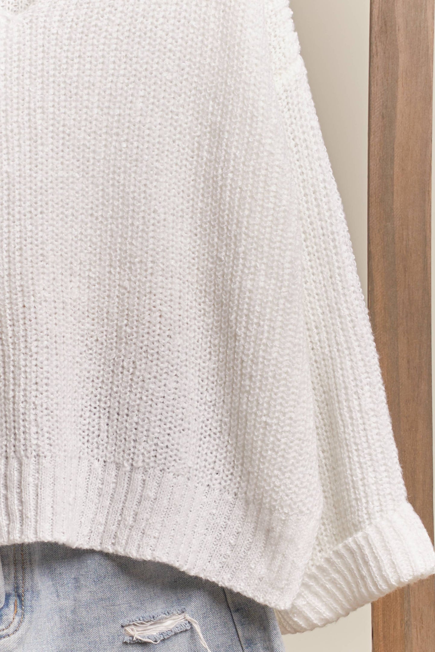 Ripped Neck Loose Fit Sweater